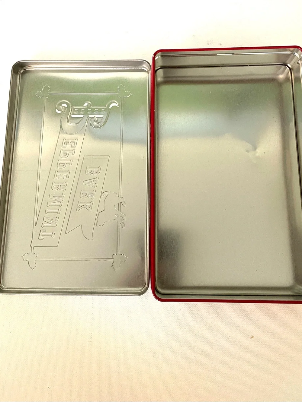 Williams-Sonoma Peppermint Bark Retro Style Tin Collectible Christmas Holiday